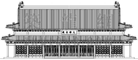 大明宫含元殿资料下载-某古建群（大雄宝殿）建筑、结构图