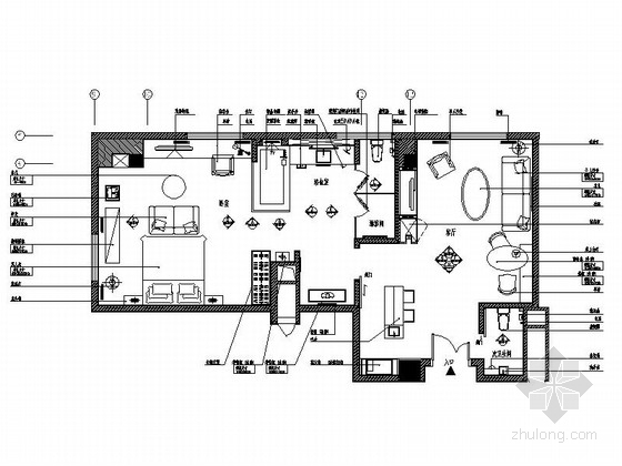 欧式套房室内设计资料下载-[重庆]四星级现代简约酒店行政套房室内设计施工图
