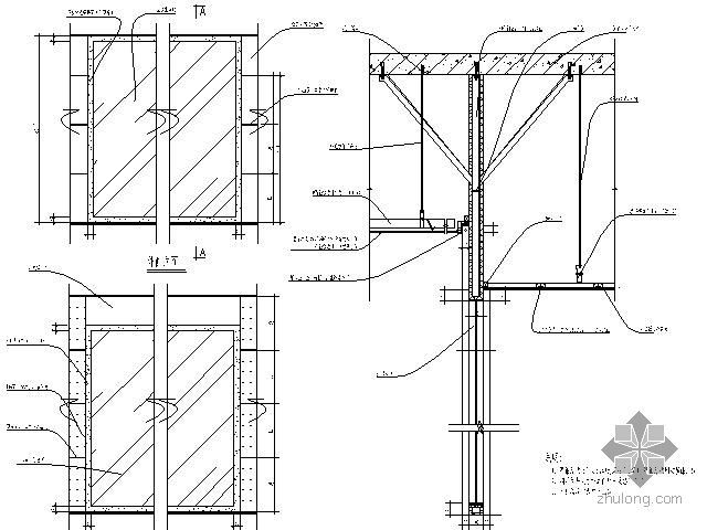 木结构建筑结构大样资料下载-木结构玻璃隔墙大样