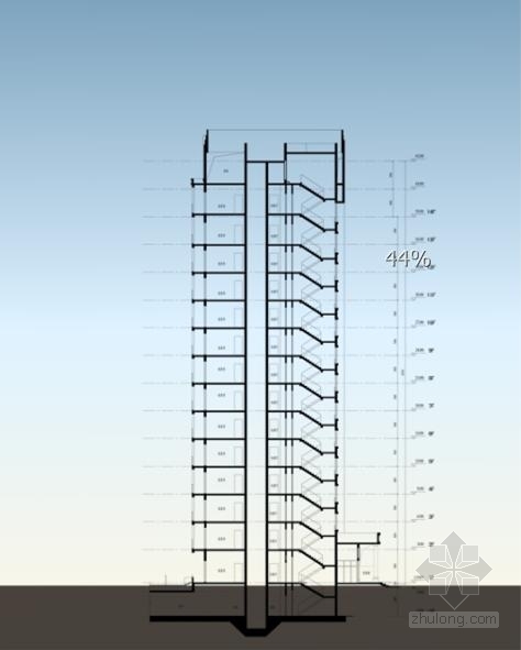 高层及小高层高品质企业社区住宅建筑剖面图