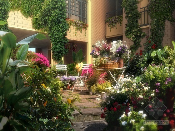 别墅装修风格小花园资料下载-住宅小花园PSD分层素材下载