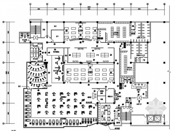 健身房平面CAD图纸资料下载-1000平米健身房会所设计施工图