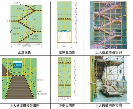 [天津]框剪结构教学楼施工组织设计（附图表说明）-脚手架上人马道