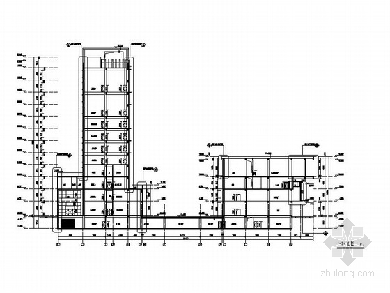 [合集]3套大型多功能文化中心建筑施工图-3套大型多功能文化中心建筑剖面图