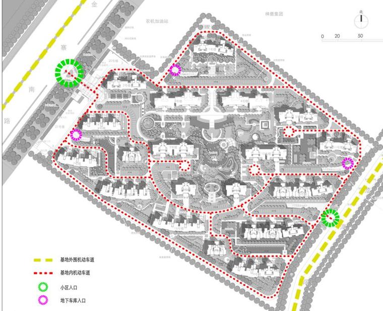 [安徽]和安家园居住区建筑方案文本（欧陆风格）-交通分析图