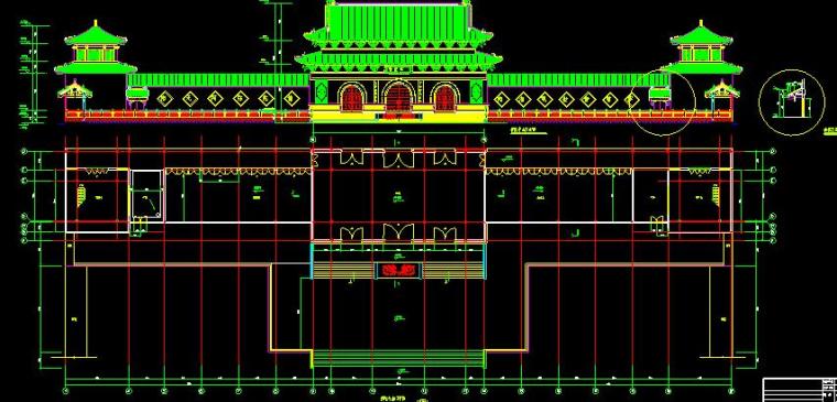 寺庙图纸资料下载-珠海普驼寺庙的建筑施工图
