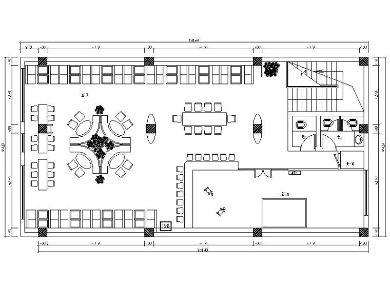 快餐厅设计su资料下载-小清新快餐厅设计施工图（含效果图）