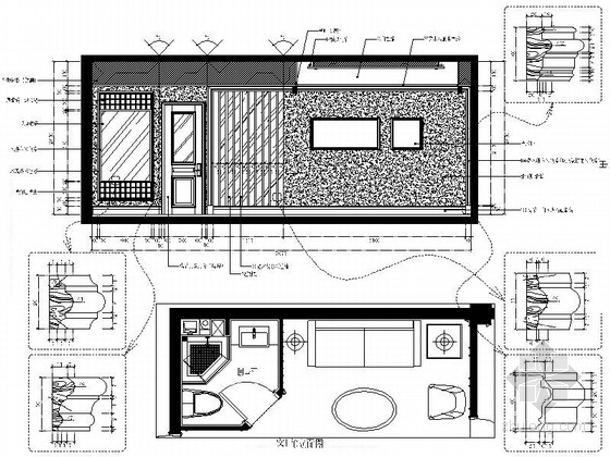 [福建]商业住宅区简欧两居室样板房装修图（含效果）客厅立面图 