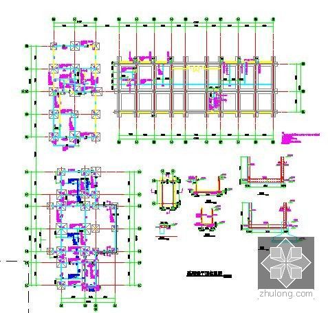 [安徽]制烟厂综合业务楼及成品库建安工程预算书(含施工图纸)-综合楼基础梁平面布置图