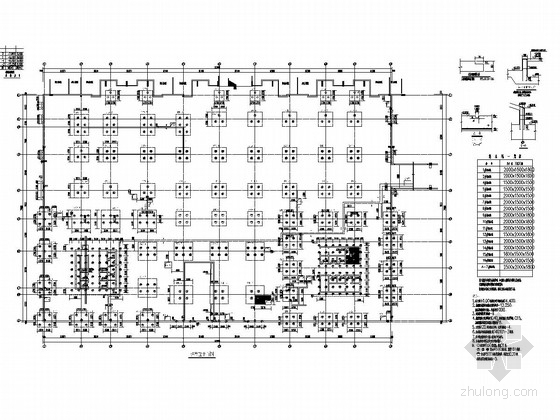 [北京]地上19层框架核心筒结构五星级豪华大酒店结构施工图（含建筑图）-桩布置平面图 