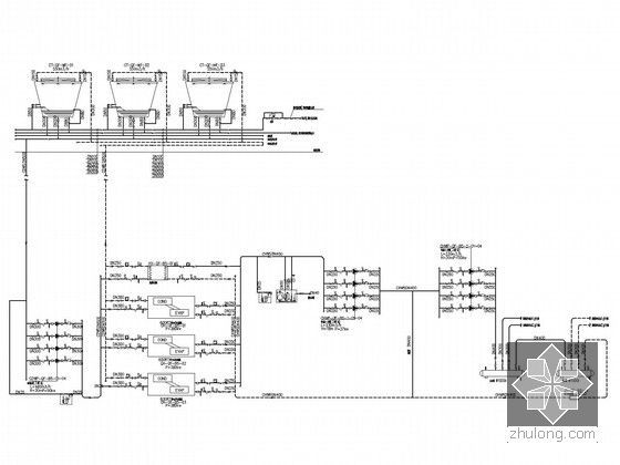 [重庆]200米商业综合楼空调水系统施工图（20万平米，制冷机房，锅炉房）-制冷原理图