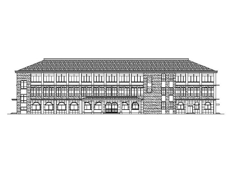 简欧风格的施工图资料下载-[浙江]大学简欧风格学生食堂施工图