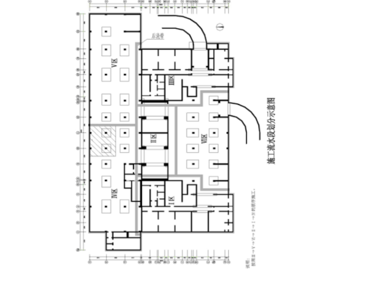 [北京]框架剪力墙职工住宅模板工程施工方案-流水施工段划分示意图