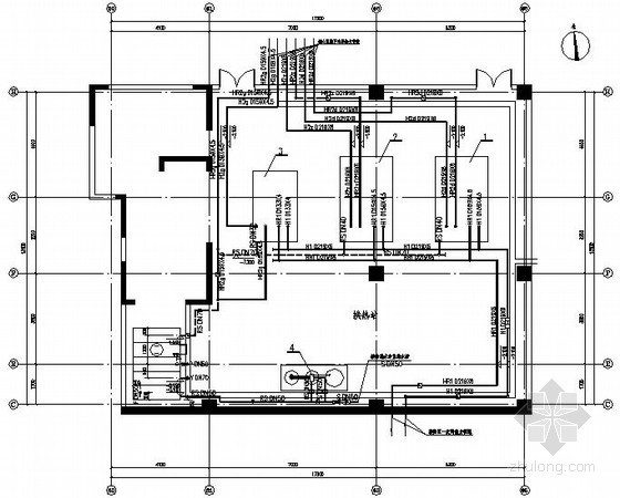 换热站管道系统图CAD资料下载-商业楼换热站设计施工图