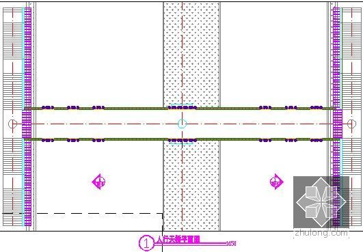 [湖北]2015年道路绿化提质建设项目预算书及PKPM预算文件(7个标段图纸)-人行天桥平面图