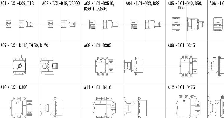 常用建筑cad图例资料下载-常用接触器图例