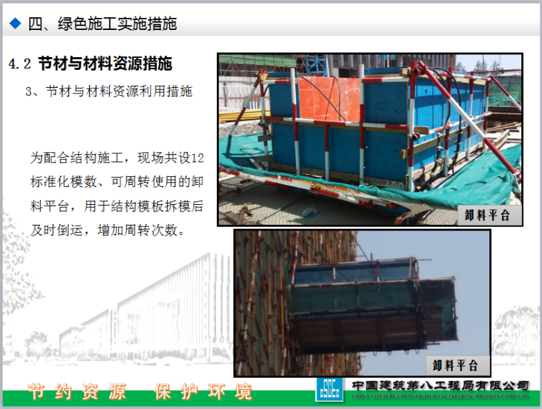 中建绿色施工达标工地(北京航信二期中期验收汇报材料)-节材与材料资源利用措施