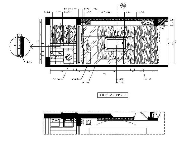 [福建]现代简约三居室设计施工图（含效果图）-[福建]现代简约三居室设计立面图