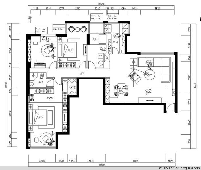 105平米新房装修资料下载-户型 : 二居室 面积 : 128平米 装修类型 : 新房装修 风格 : 现代