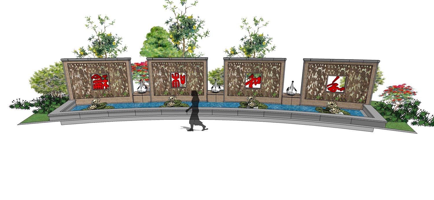 [分享]游园入口psd分层素材资料下载