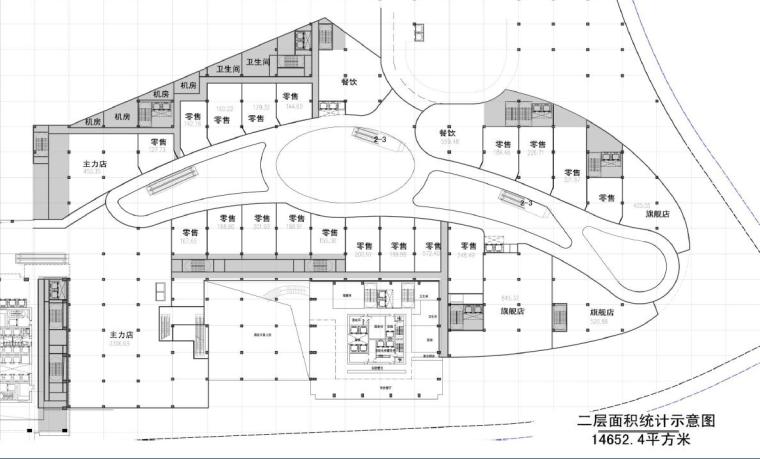 [上海]超高层核心筒布局商业综合体建筑设计方案文本-超高层核心筒布局商业综合体建筑平面图