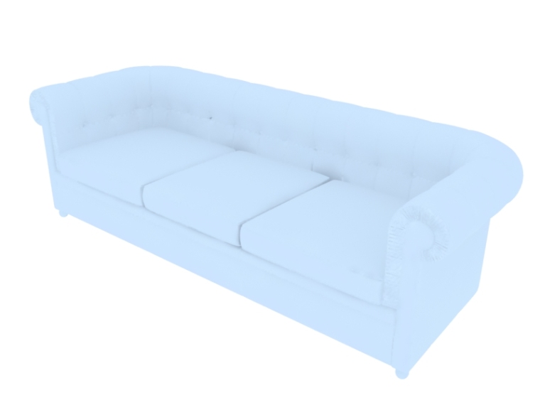 欧式现代沙发资料下载-现代欧式三人沙发3D模型下载