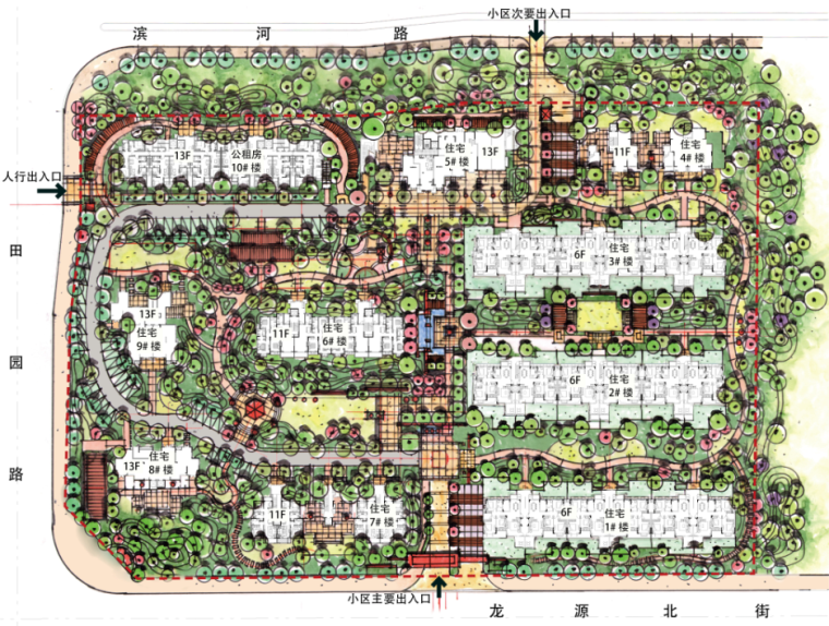 [河南]东方休闲主义居住区景观设计深化方案-总平面图