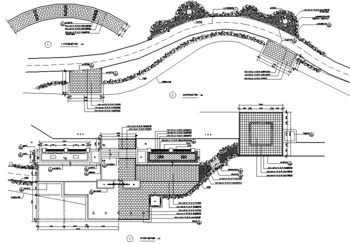 [山东]省重点河道两岸生态景观绿化工程设计全套施工图（670张）-鱼香村铺装设计详图