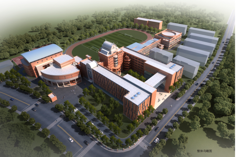 学校建筑设计投标方案资料下载-[上海]高层欧式风格中学改扩建投标方案