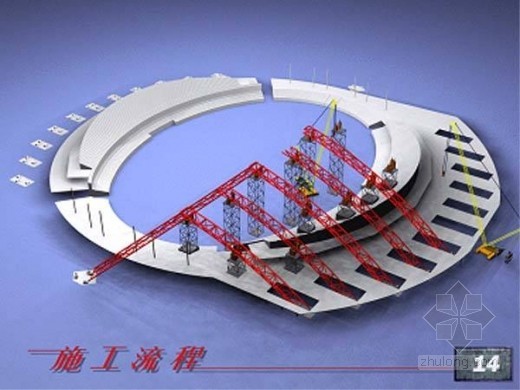 钢结构体育馆施工顺序三维图示_16