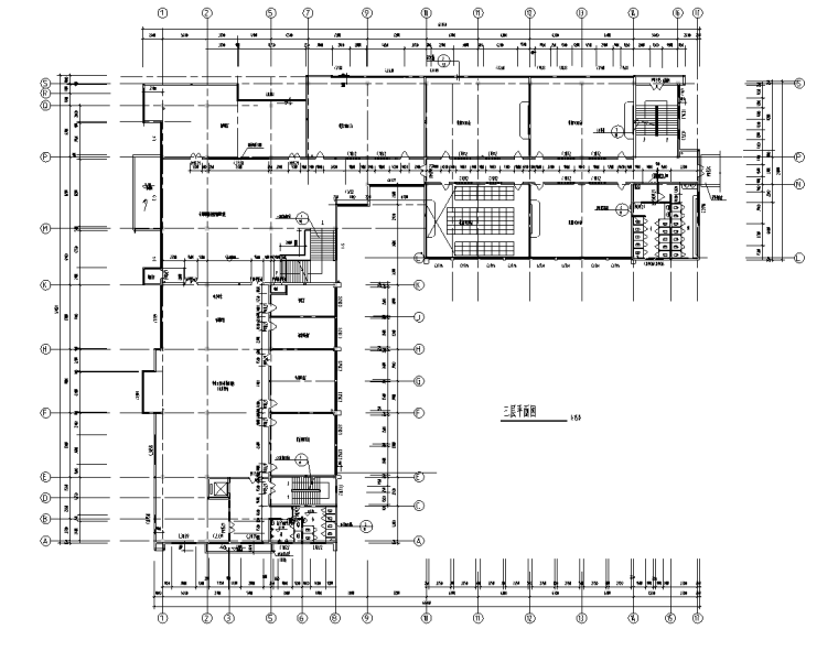 4层图书馆施工图资料下载-长65.6米宽56.3米四层V型图书馆设计施工图