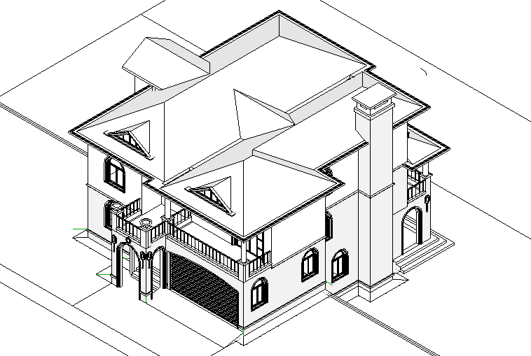 酒店revit模型下载资料下载-BIM模型-revit模型-别墅项目模型