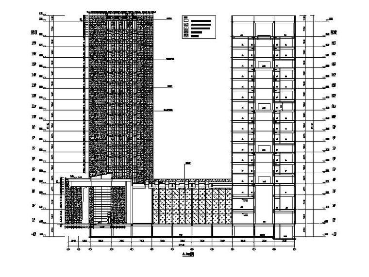 [合集]3套现代风格大型办公楼建筑幕墙施工图-3套现代风格大型办公楼建筑剖面图