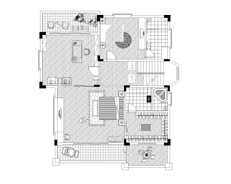 21套屋顶花园施工图（2）含室内CAD布局-5