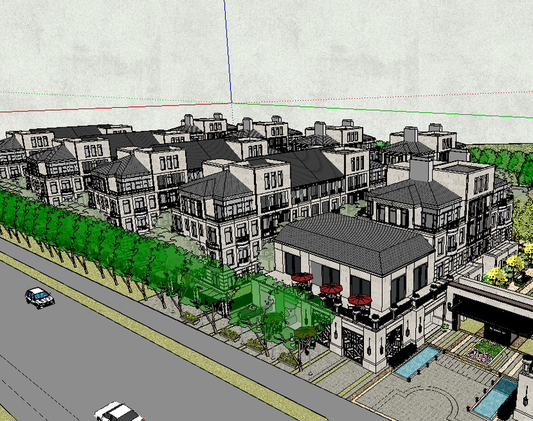 新中式风格小区景观模型设计-场景二