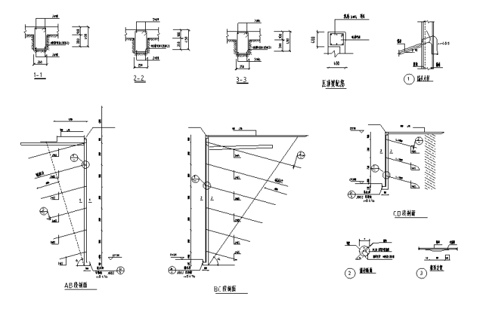 喷浆锚杆护坡-节点设计详图
