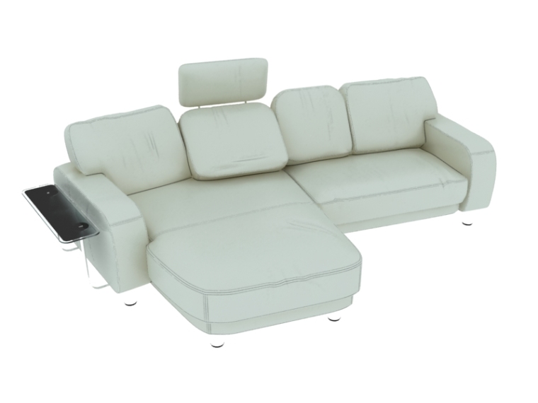 白色布帘3d模型资料下载-米白色沙发3D模型下载