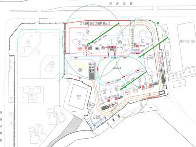 广东高层住宅楼项目悬挑式脚手架施工方案-平面布置图