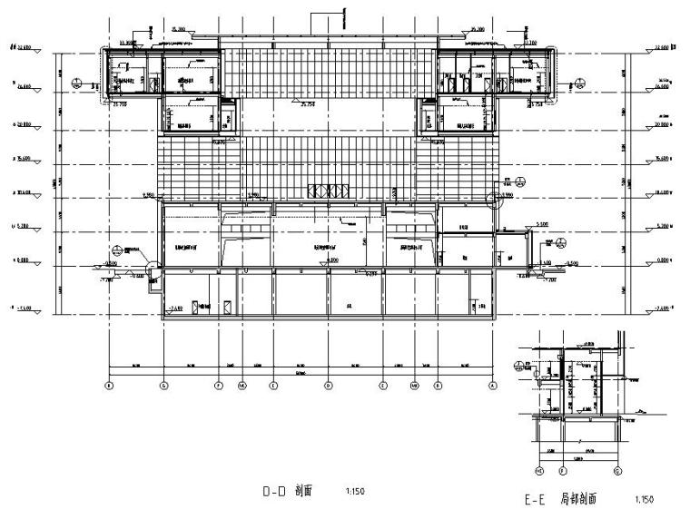[河南]某旅游中心施工图设计（电气+给排水+建筑+结构+暖通+46个C-D-D剖面图