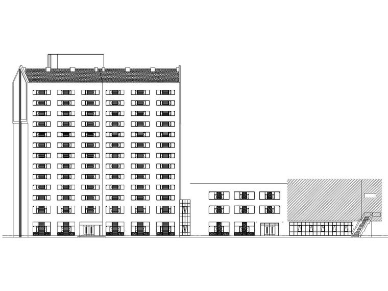 大型餐厅外观设计资料下载-某实验学校·教师公寓及行政办公楼建筑施工图