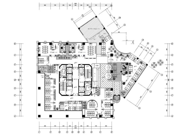 西餐厅餐饮空间设计效果图资料下载-[重庆]1300㎡西餐厅装饰工程施工图设计（附效果图）