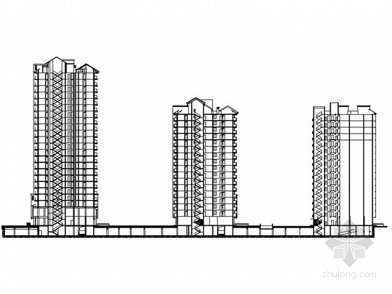 现代风格住宅楼方案效果图资料下载-[广西]高层现代风格住宅楼地下室人防设计图