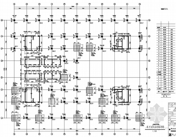 [江苏]22层框架剪力墙结构医院病房楼结构施工图（三层地下室、建筑图）-墙,柱定位及柱配筋图