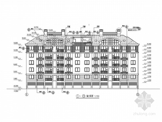 7层住宅楼建筑施工结构图资料下载-六层底框抗震墙结构住宅楼结构图（含建筑图）
