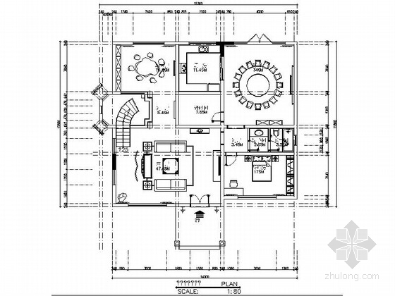 三层高级别墅资料下载-高级中式风格雅居三层别墅室内装修施工图（含效果）