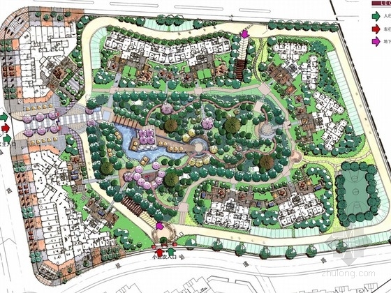 简约居住区庭院设计资料下载-[武汉]新都市主义生态居住区景观设计方案