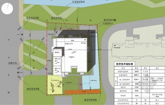 [上海]3层现代风格幼儿园建筑设计方案文本（含CAD图纸 知名建筑设计院）-3层现代风格幼儿园建筑设计总平面图