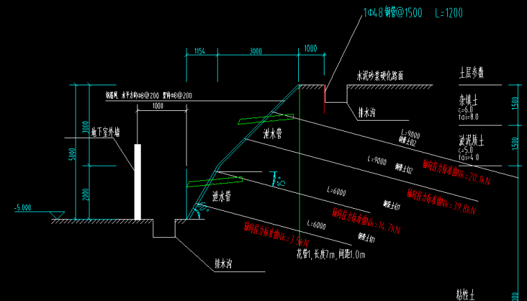 基坑支护施工图（坑内加固、坑外注浆）-2剖面图