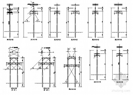 电线杆详图资料下载-10KV电线杆初步设计图