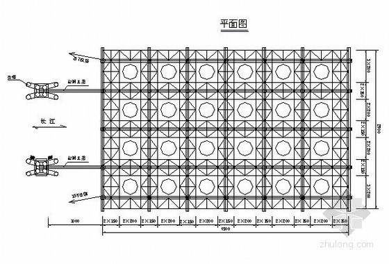 桥梁基础作业平台资料下载-桥梁大型基础、承台施工平台布置图